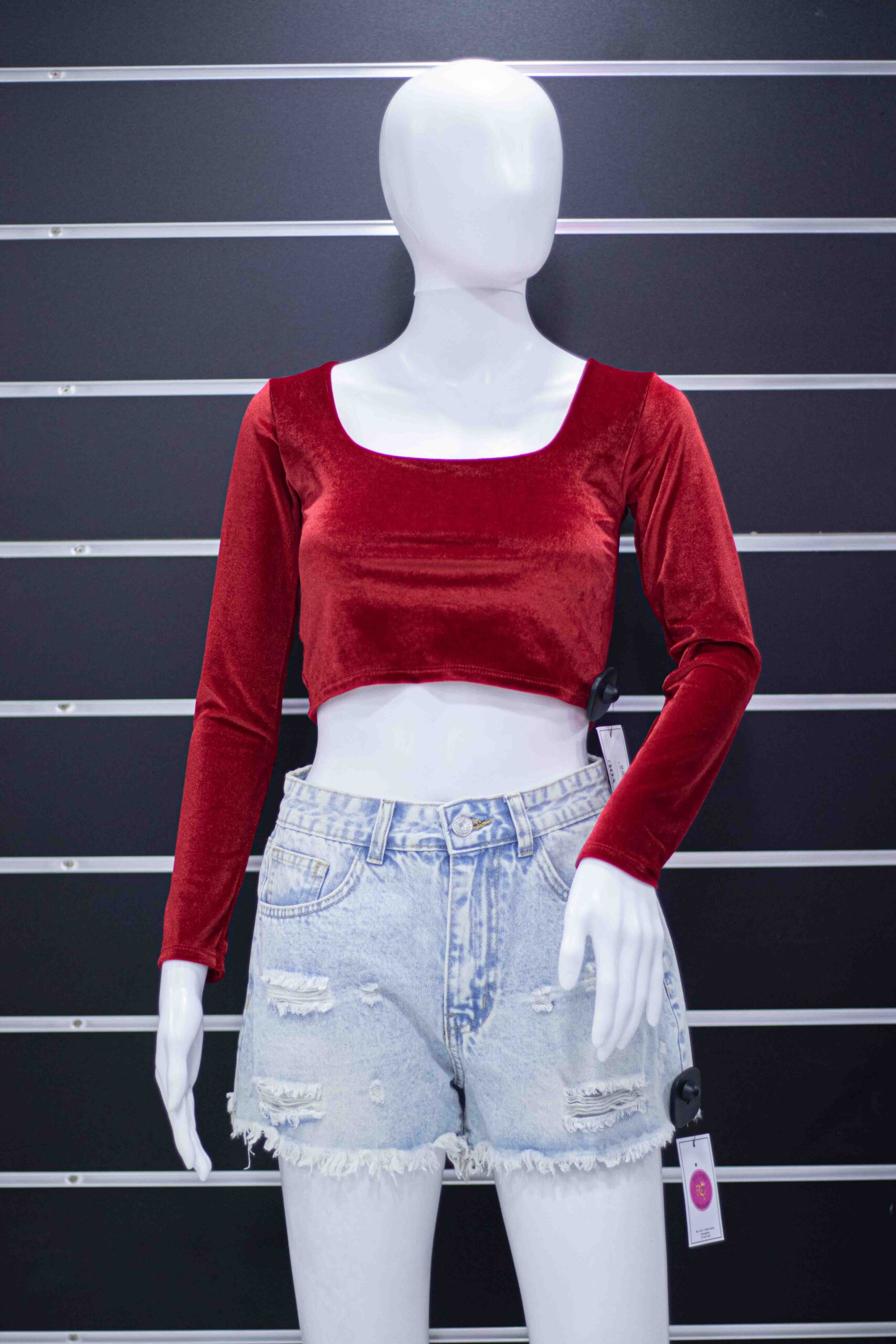 Velvet long sleeve top