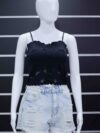 Black Round Cut Design Top