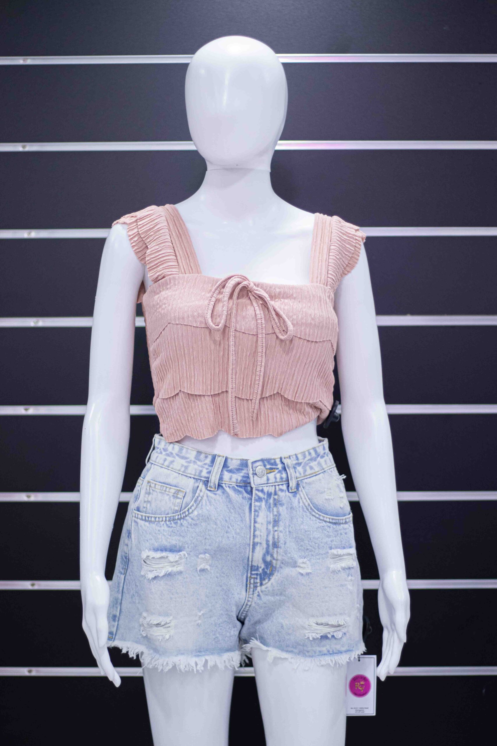 Front and sleeve gather top