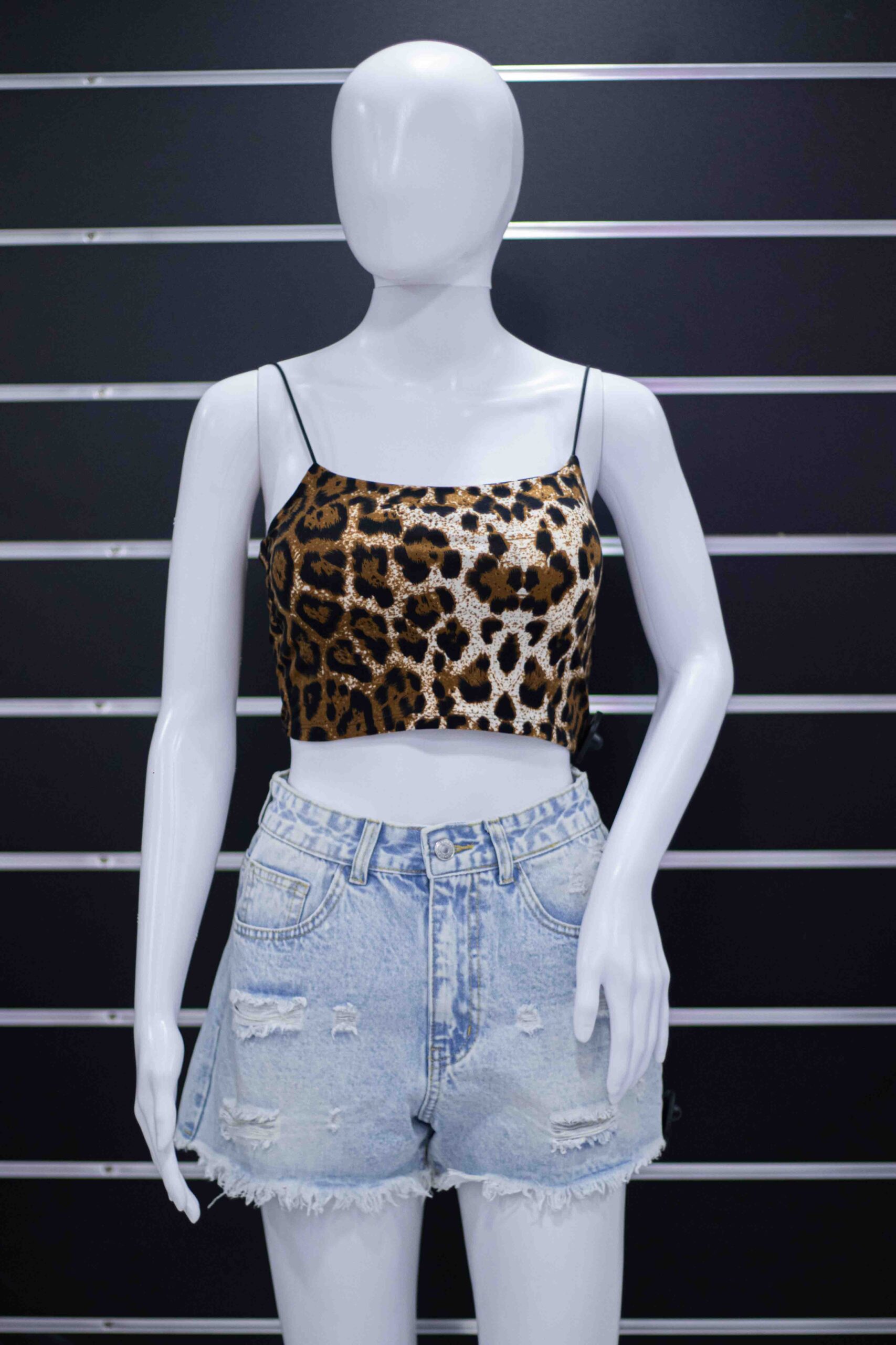 leopard mini crop top
