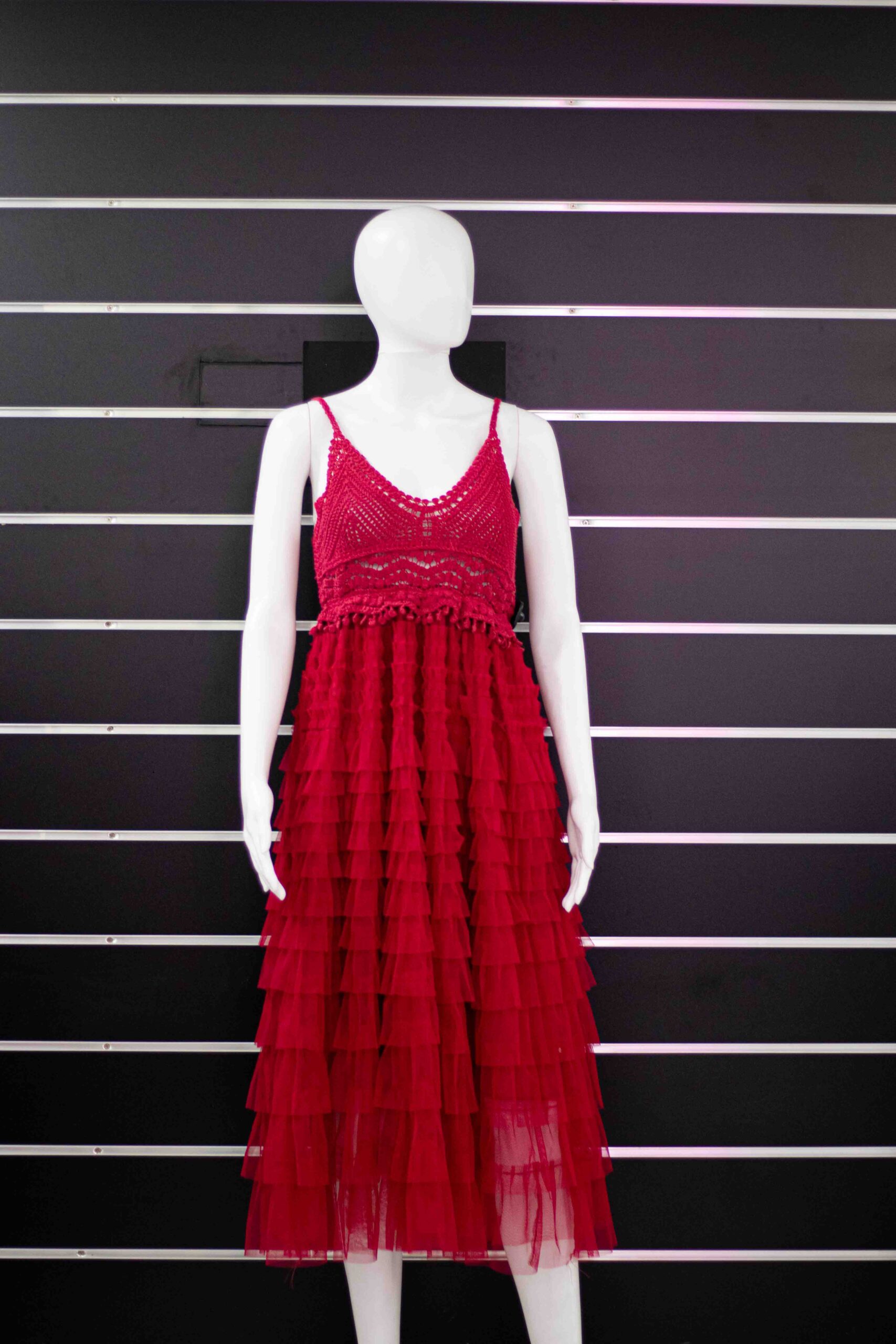 Lase frill maxi dress