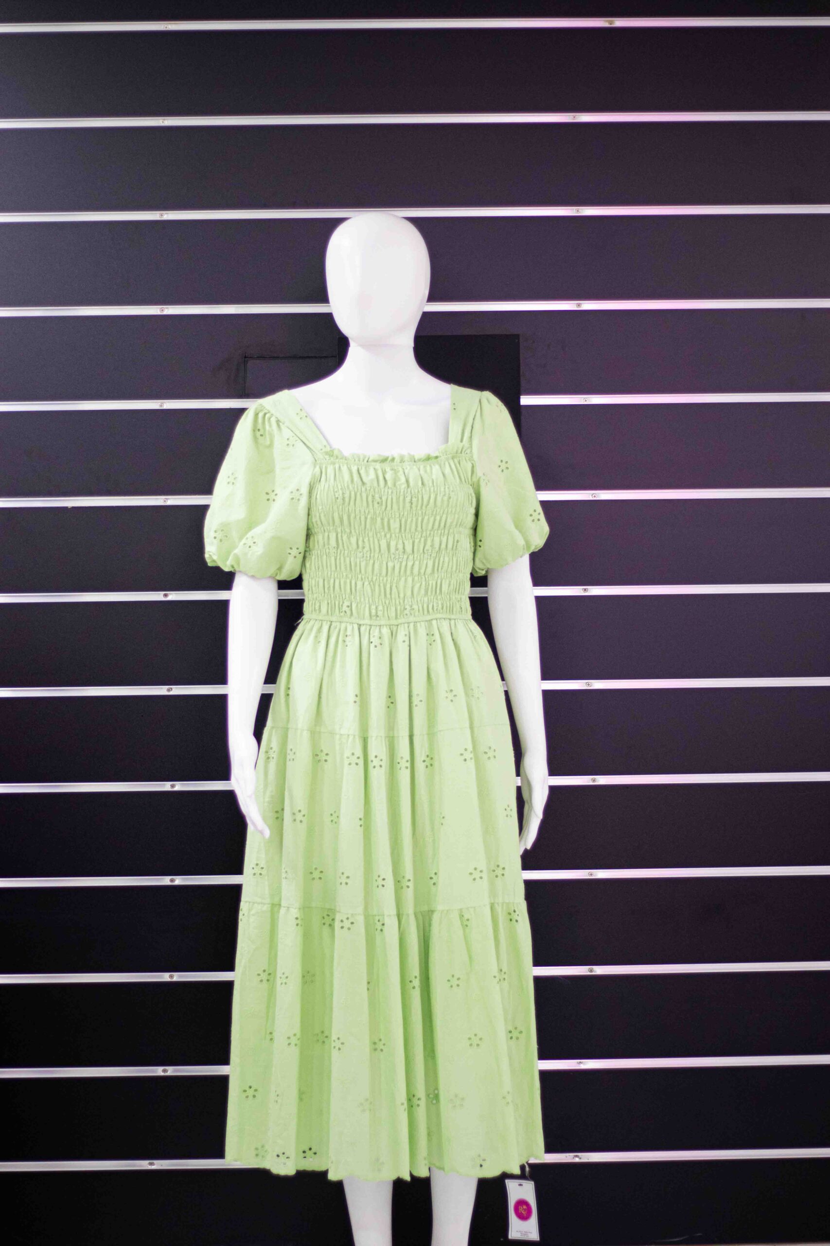 cutlon long dress short sleeve