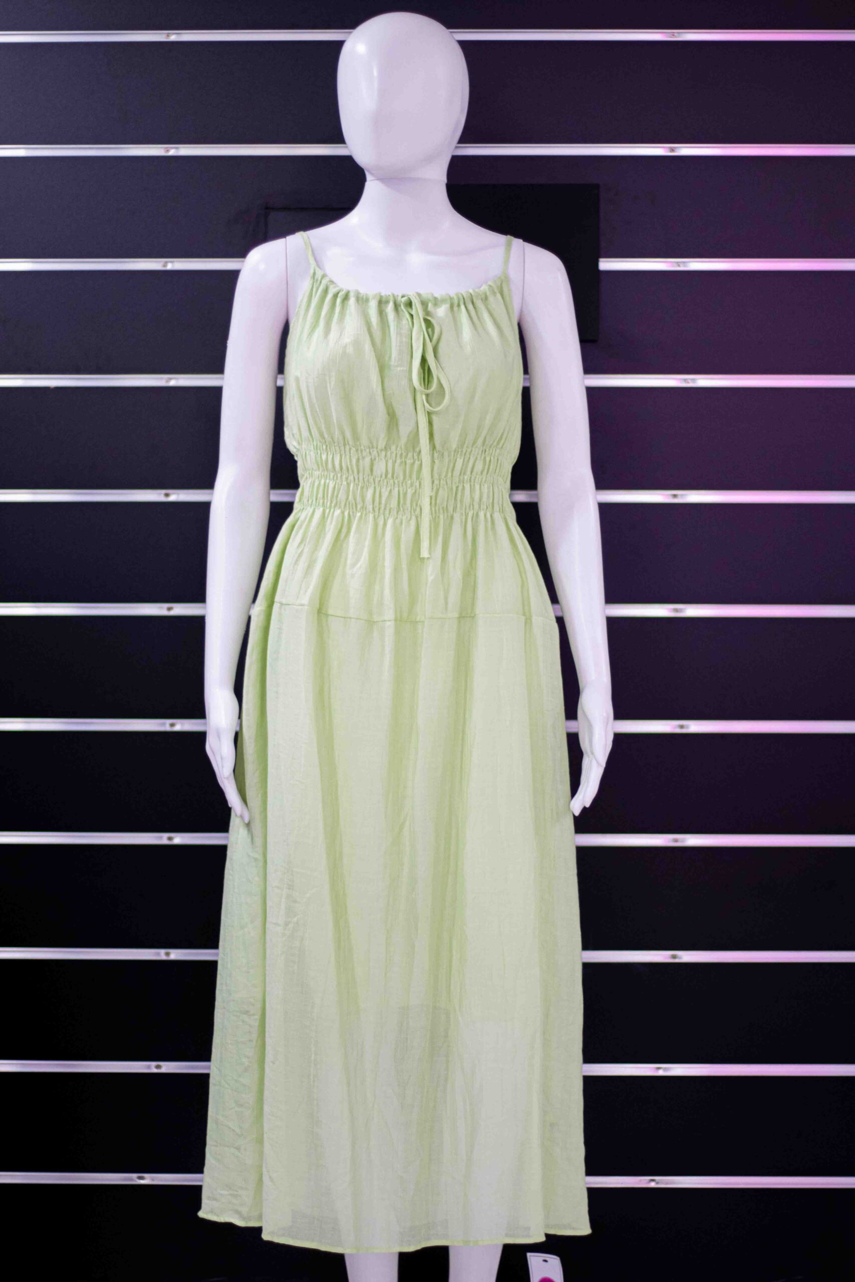 mid gathered long dress