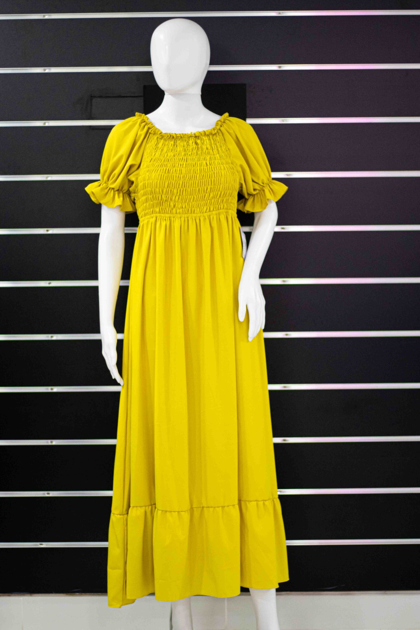 hand gathered fluff long dress