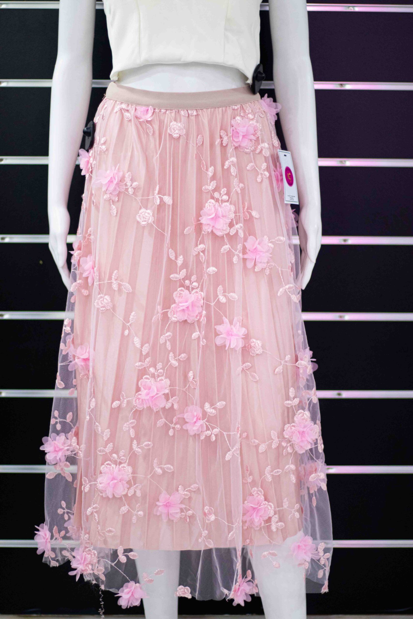Floral net long skirt - Image 5