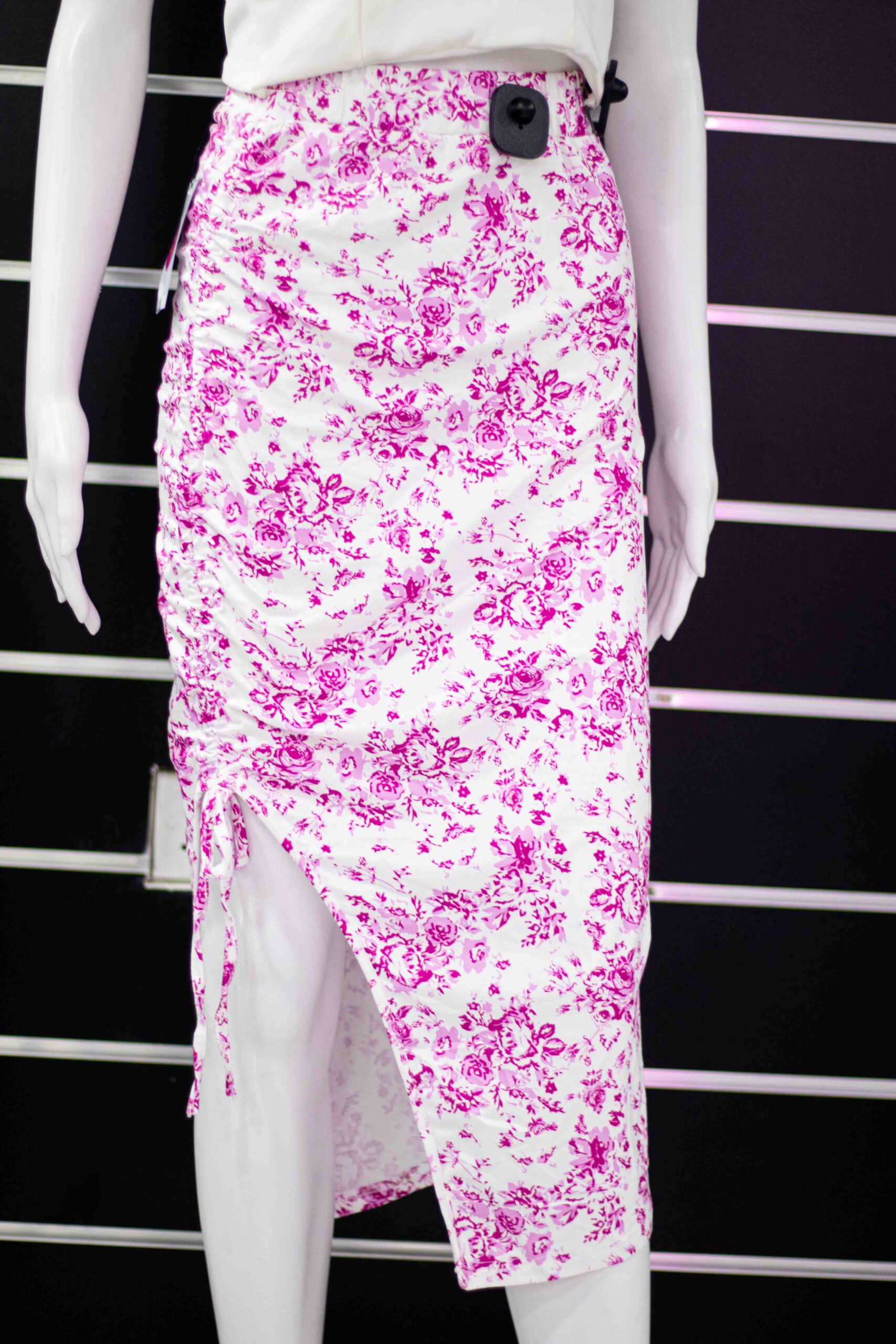 pink floral gather skirt - Image 3