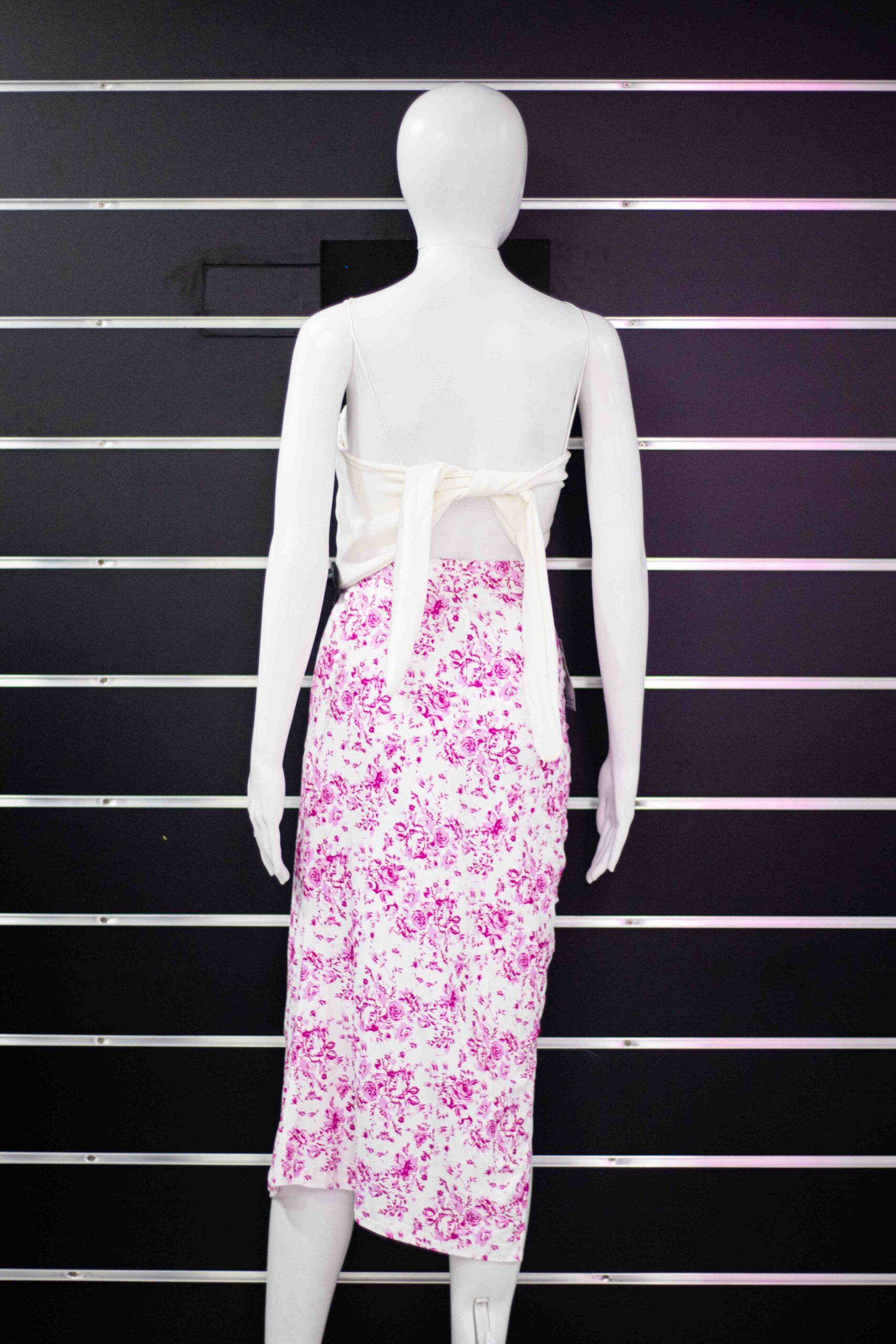 pink floral gather skirt - Image 4