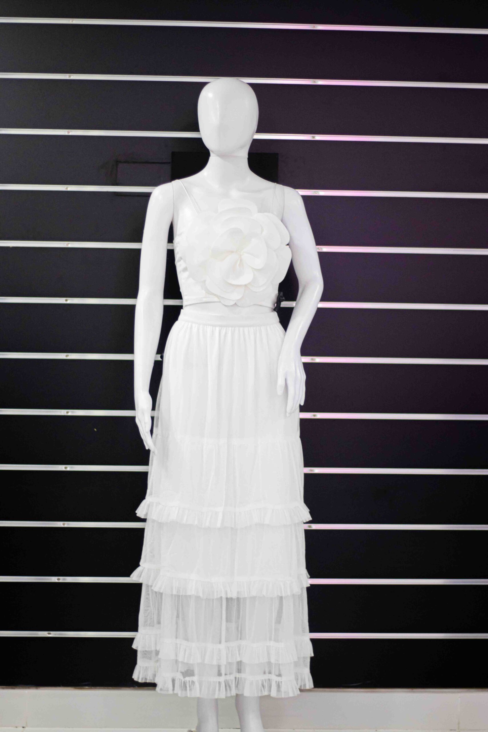 white half fluffy skirt