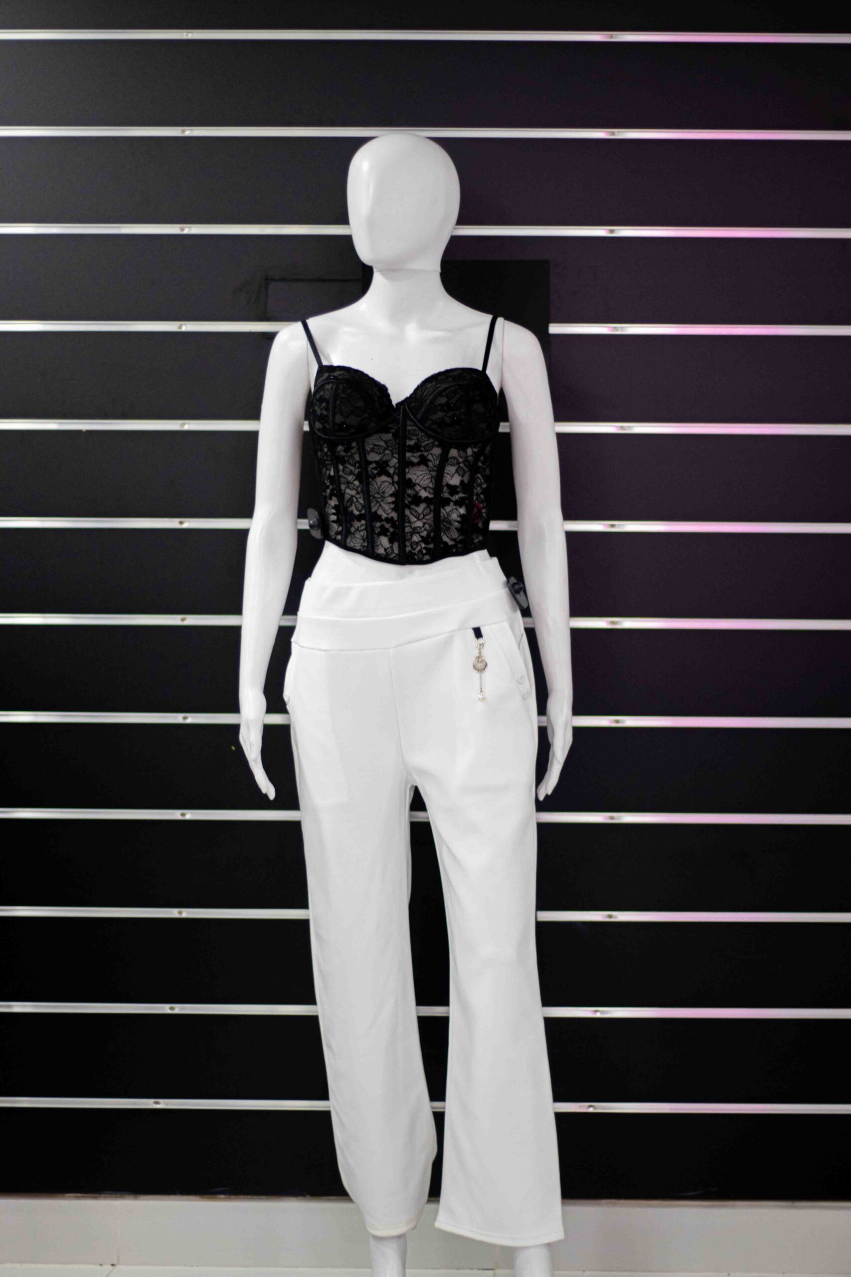 stretch office pant with side buttons