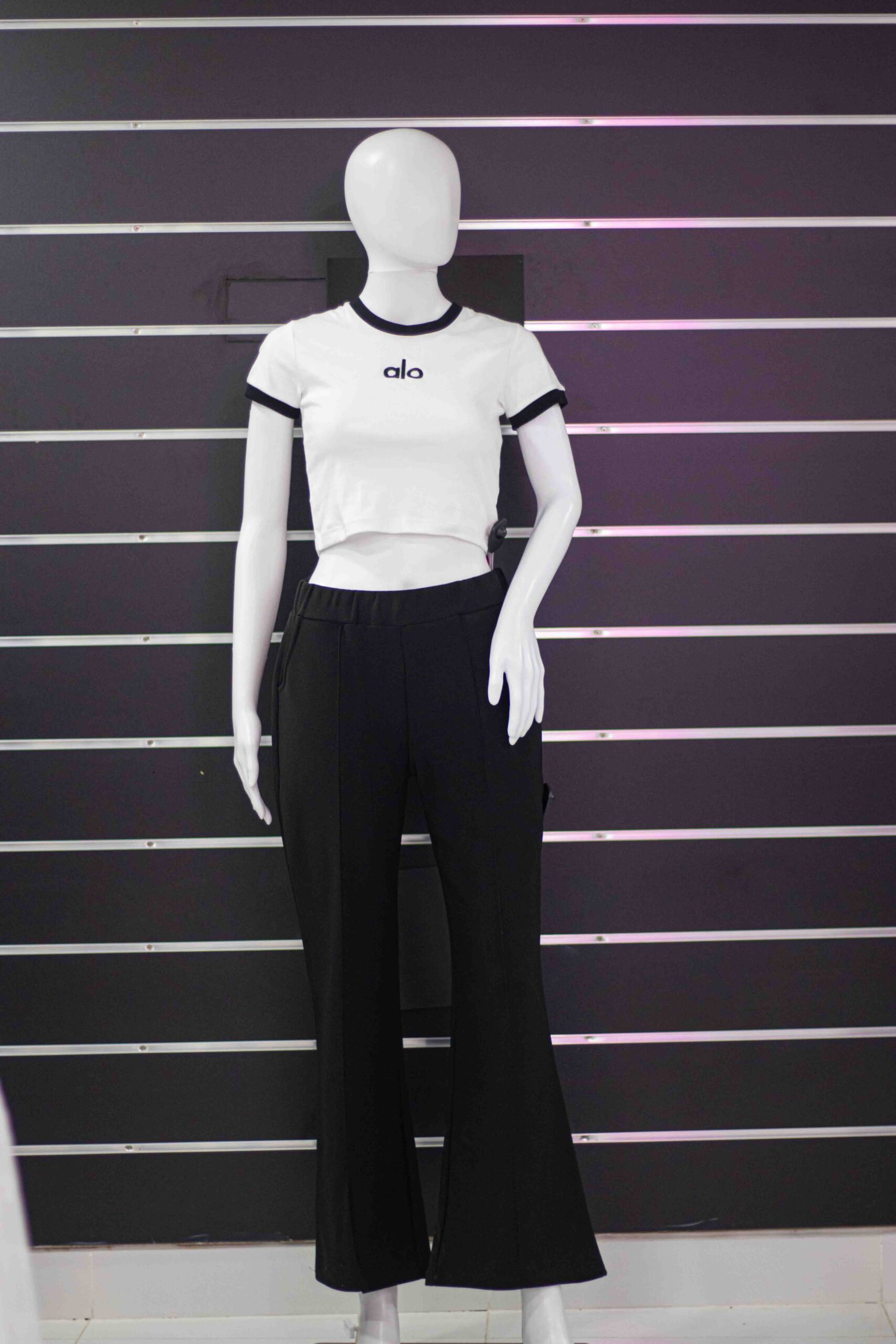 Black Wide Leg Mid Waist Pant