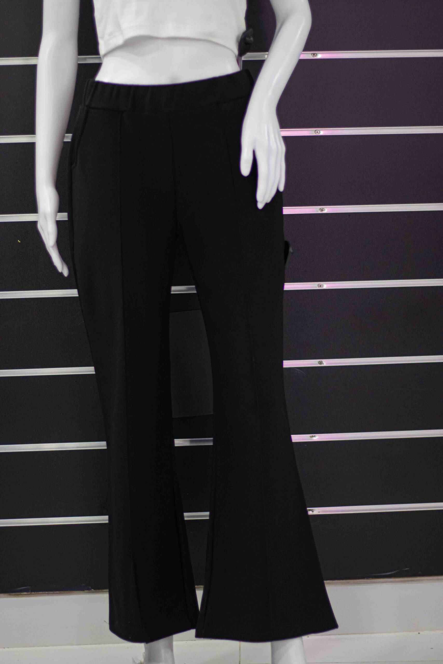 Black Wide Leg Mid Waist Pant - Image 5